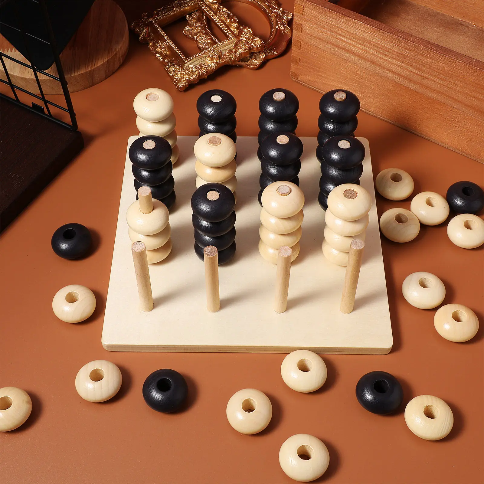 

1Set 3D Four in A Row Game Premium Checkers Interactive Board Game for Kids and Family Travel Educational Brain Teaser Fun