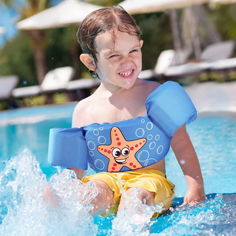 Toddler Cartoon Pool Float galleggiabilità Vest nuoto Wing Ring Swim Arm Airproof traspirante regolabile fascia da braccio costume da bagno giocattolo in schiuma