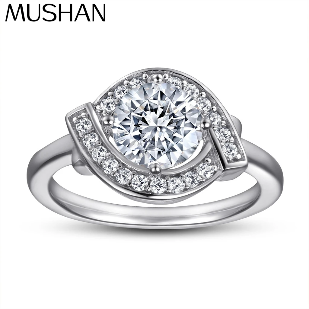 

MuShan Jewelry 925 Sterling Silver Timeless Engagement Ring 7A Cubic Zirconia Romantic Rings Bands Anniversary Women Gift