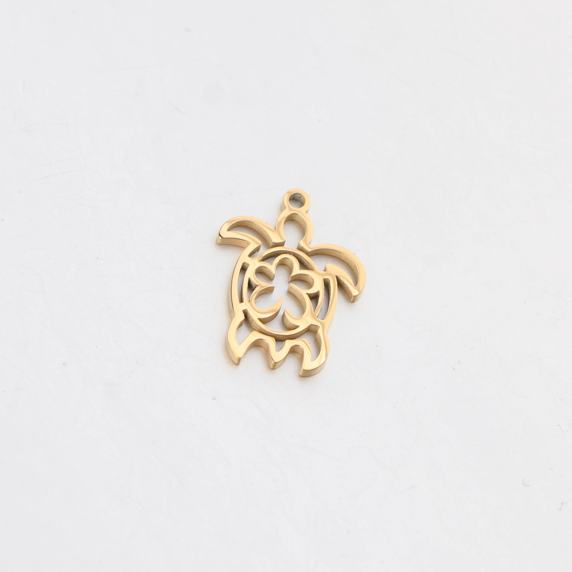 20 قطعة/الوحدة مرآة مصقولة الفولاذ المقاوم للصدأ الجوف السلحفاة سحر المحيط سلسلة قطاع قلادة DIY بها بنفسك صنع المجوهرات الملحقات