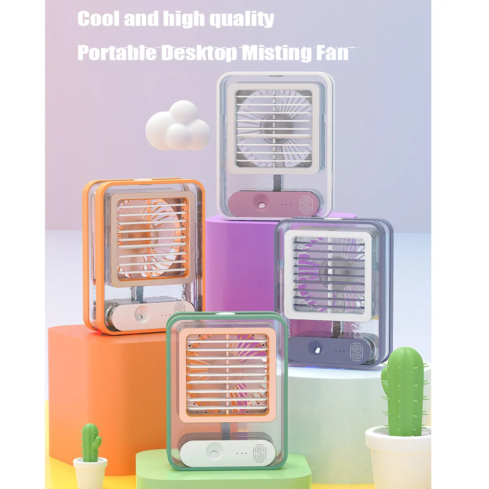Portable Humidifier Fan AIr Conditioner Household Small Air Cooler Hydrocooling Portable Air Adjustment For Office 3 Speed Fan