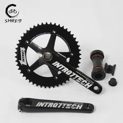 INTRO7-Aluminum Crankset, Fixed Gear Crank, 48T, 170mm, BCD144, Single Speed, TRACK Bike Crank, Bicycle Chainwheel Include BB