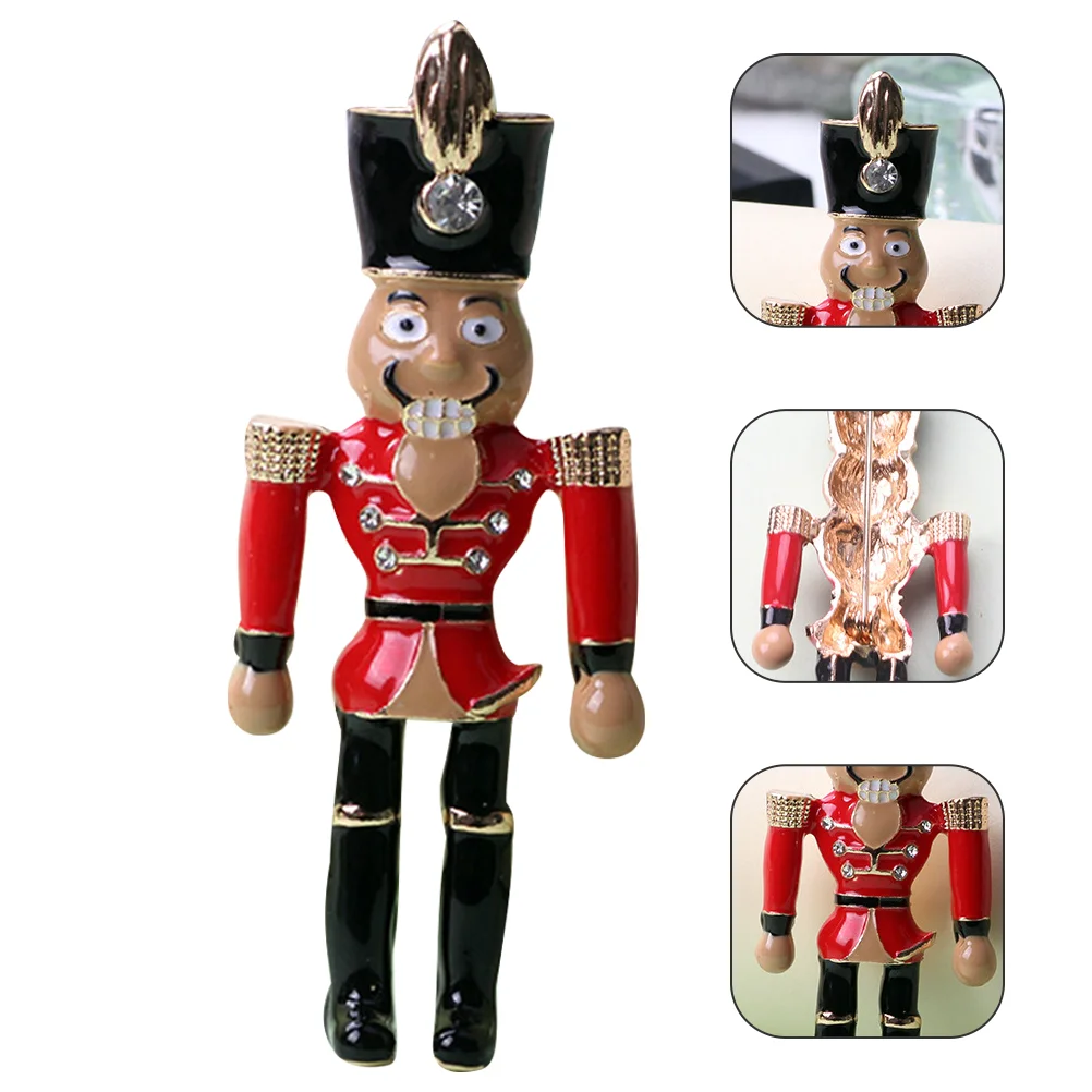 

Nutcracker Brooch Soldier Metal Delicate Party Women Coat Xmas Style Brooches Christmas for Prom