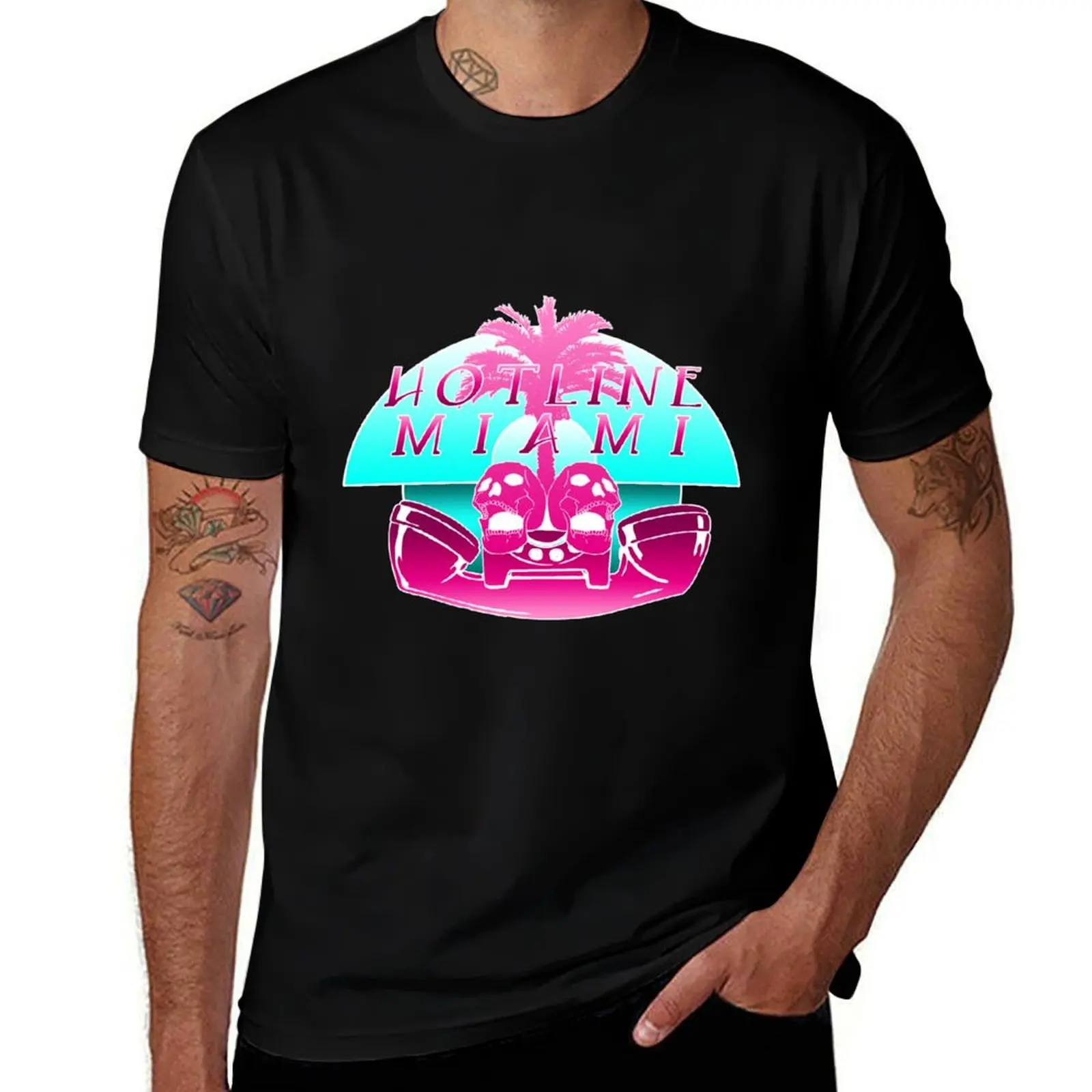 Hotline Miami Logo T-Shirt Christmas Casual Tee Shirt T-Shirt