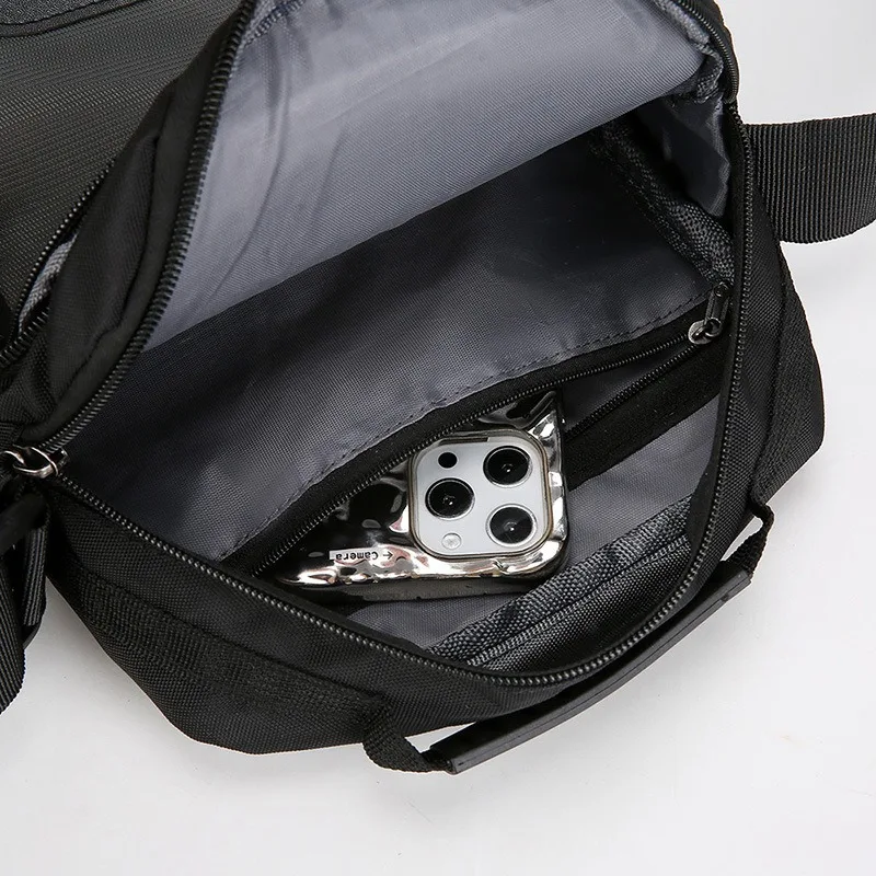 حقيبة كروس نايلون متعددة الطبقات للرجال مقاومة للماء حقيبة ركاب الأعمال خفيفة الوزن وبسيطة وعصرية حقيبة كتف
