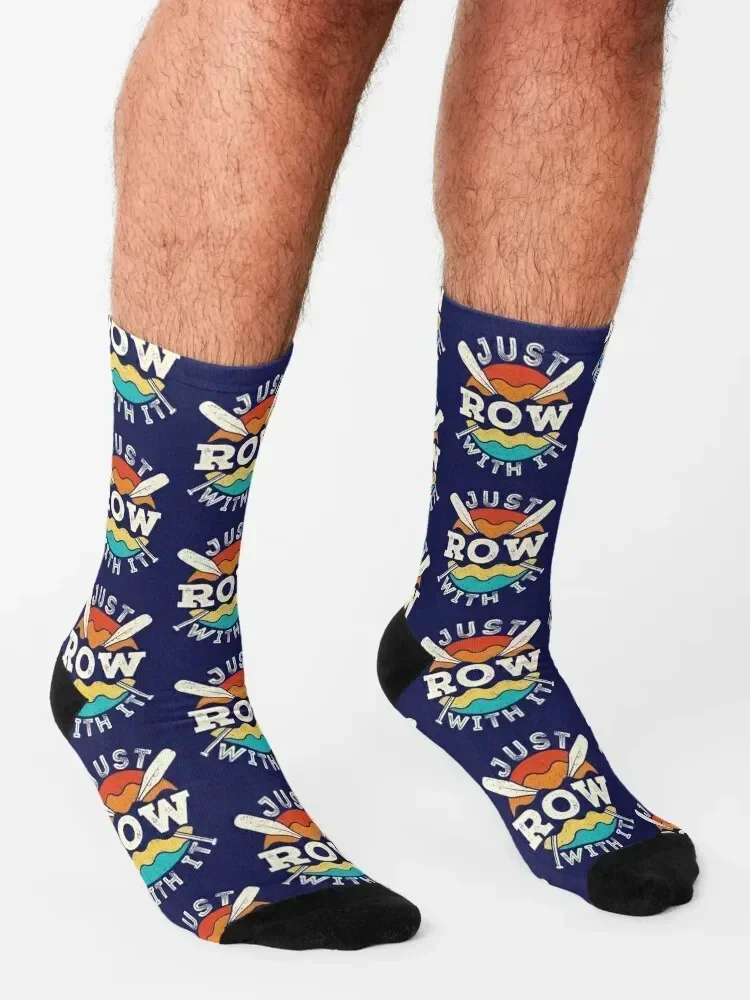 Just Row with It Rowing Rower Crew Team Oars Socks sports and leisure designer brand Novelties aesthetic Girl'S Socks Men's