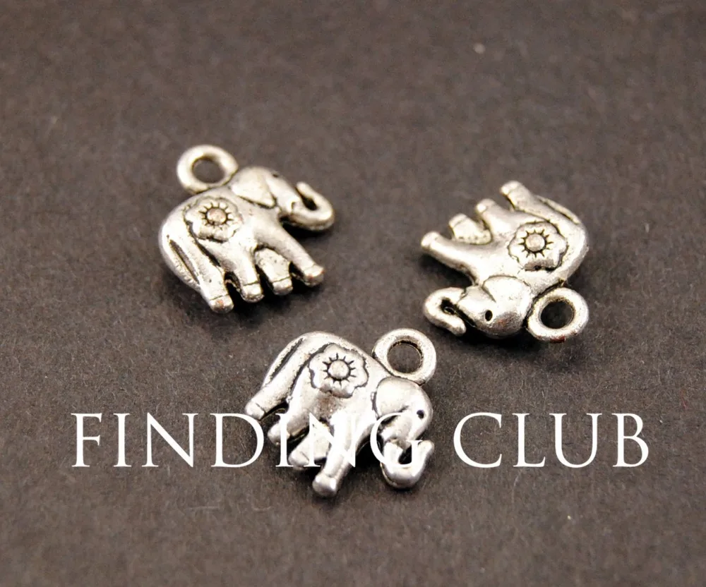 30 pcs New Arrival Floating Locket Charms  Silver Color Metal Mini Elephant Charms Pendant 12x11mm A832