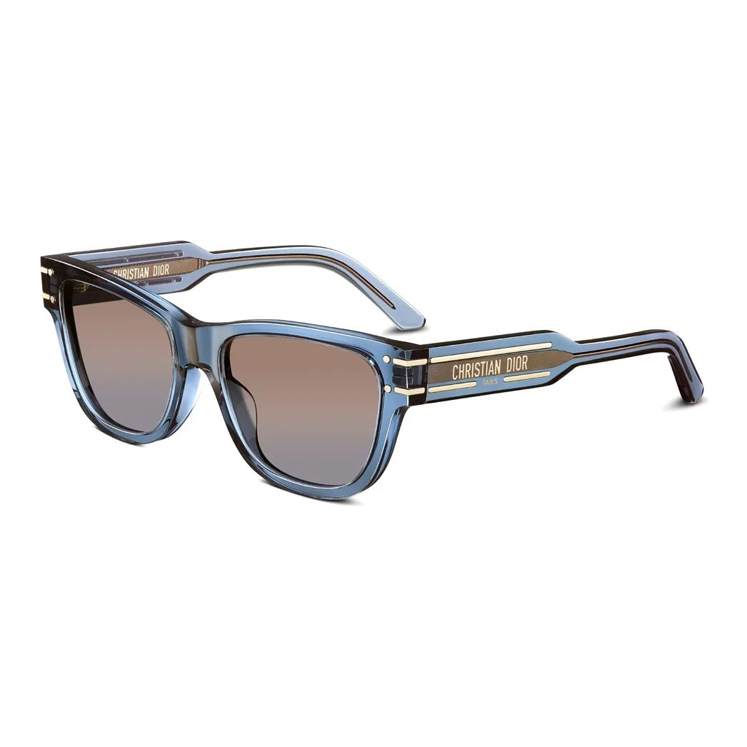DIOR Irregular Shape Sunglasses Women's Blue DiorSignature S6U 30F2