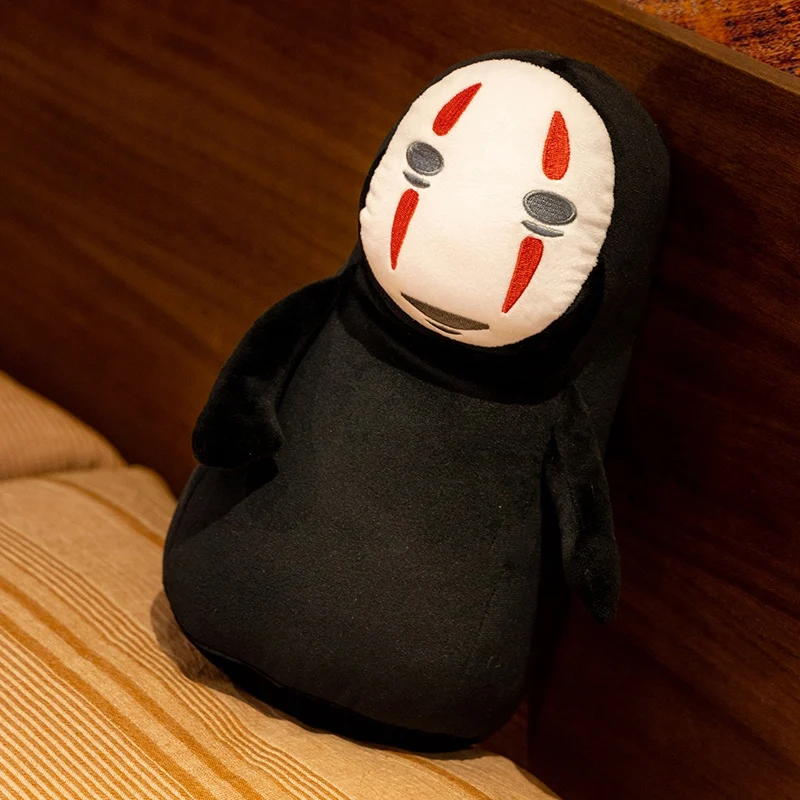 Spirited away filme sem rosto homem plushies recheado anime estilo japonês figura brinquedo adorável fofinho travesseiro presentes de aniversário menina