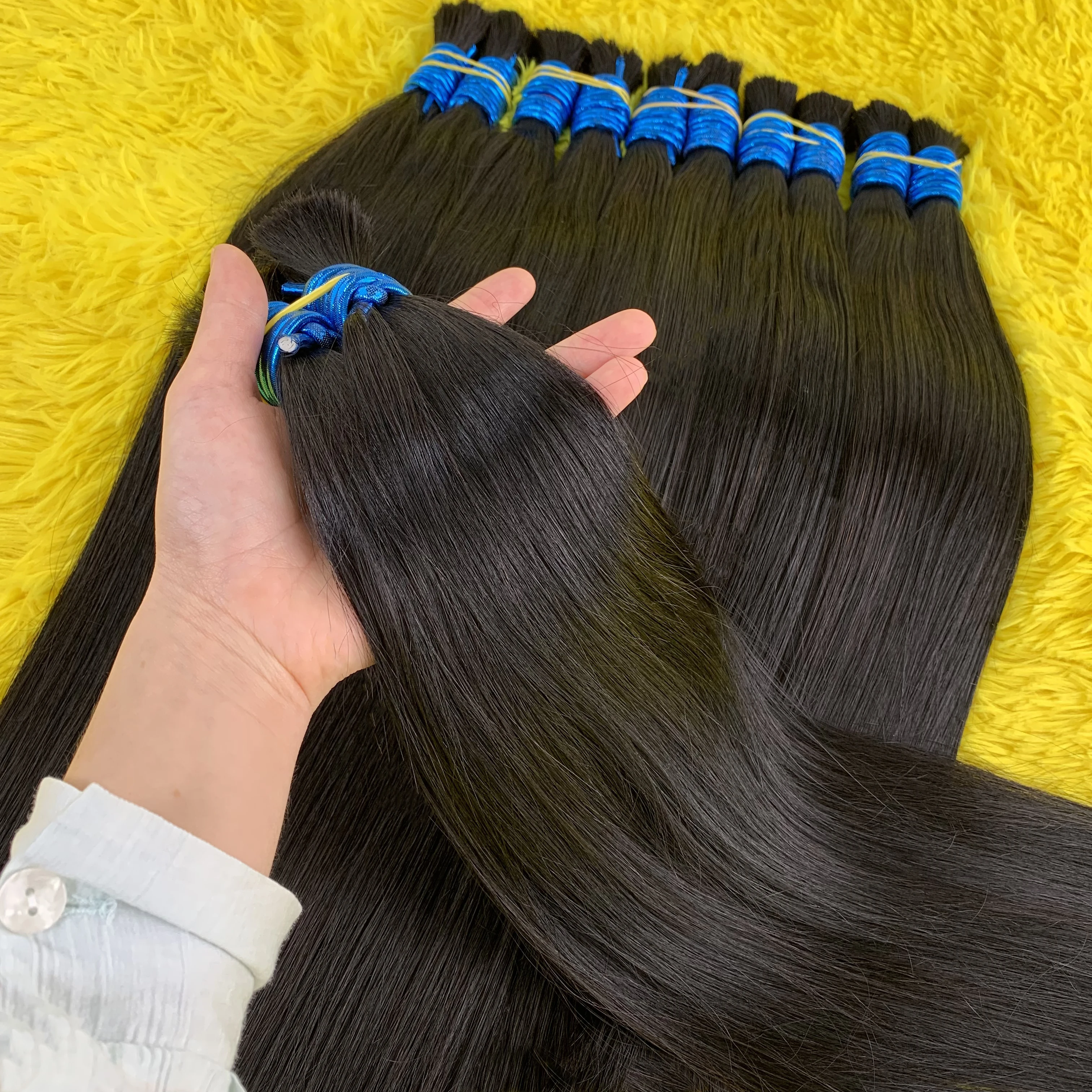 Человеческие волосы для плетения, прямые объемные человеческие волосы, девственное плетение, без утка, пучок человеческих волос, натуральные черные человеческие волосы для женщин