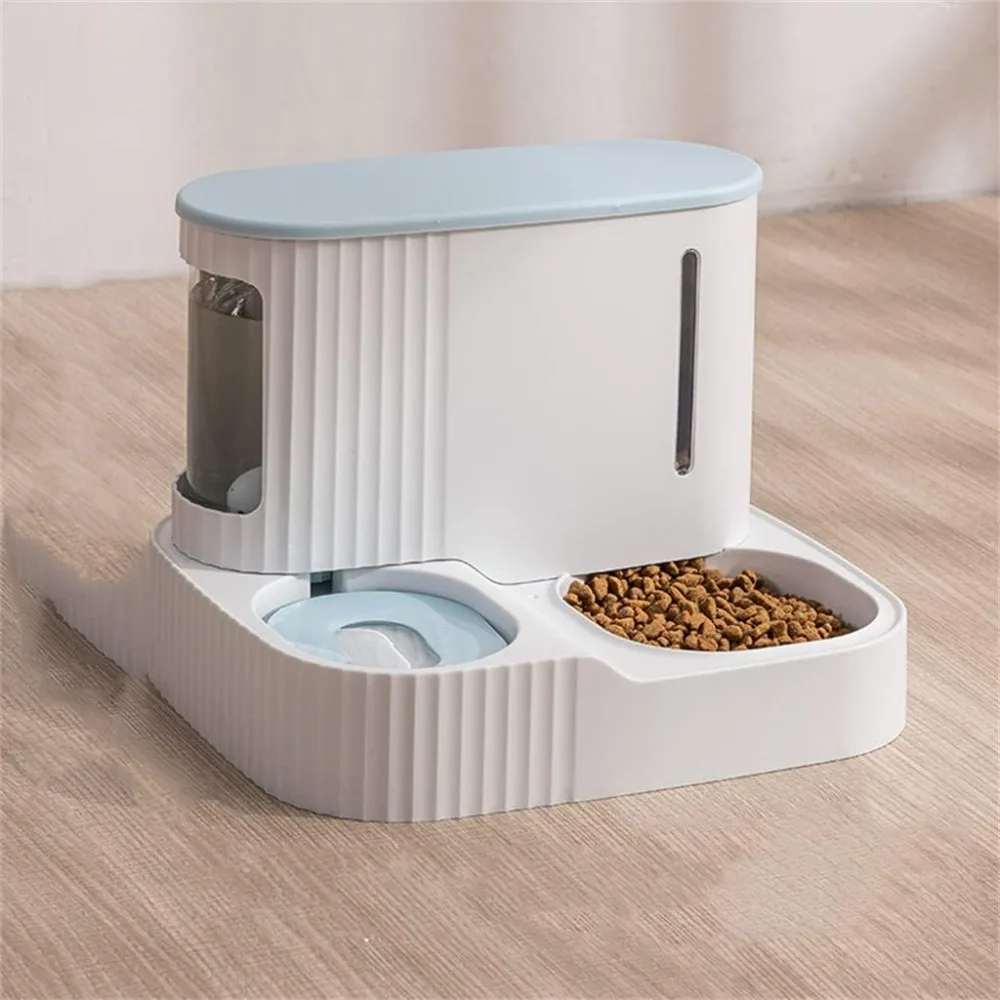 

Pet Automatic Feeder Cats Food Bowl Dog Water Dispenser Pet Drinking Fountain Kitten Water Bowl Pubby 2-in-1 Feeding Container