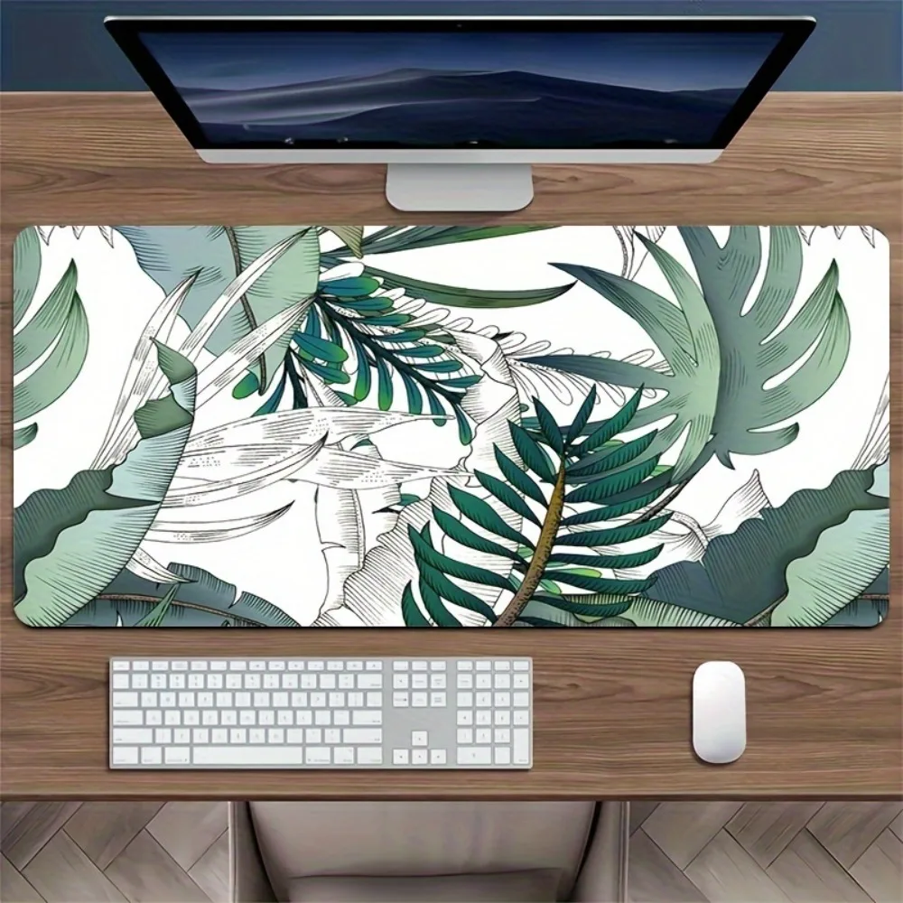 

Tropical plant pattern, anti-slip bottom lining, office desk pad, computer mouse pad decoração setup gamer mouse pad grande