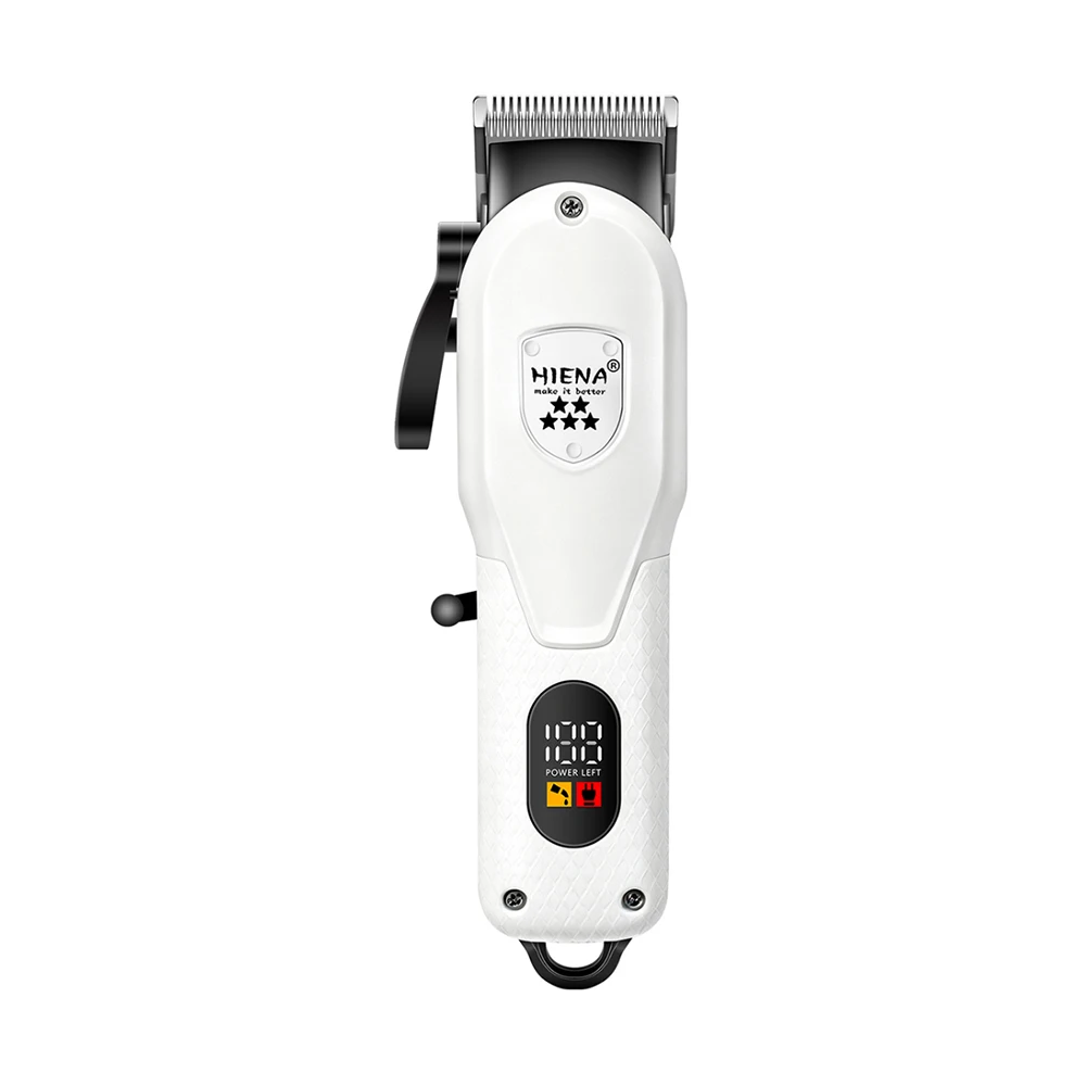 HIENA LCD USB Rechargeable Hair Clipper with 1.5-6mm Limit Combs Cordless Professional Barber Hair Trimmer for Men Home Salon