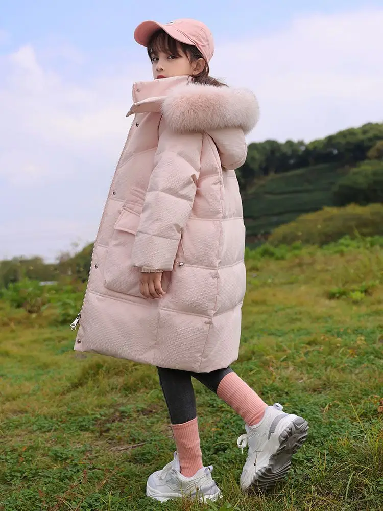 Winter Parkas Snowsuit Girl Long Jacket Junior Girl Snowwear Coat 2025 New