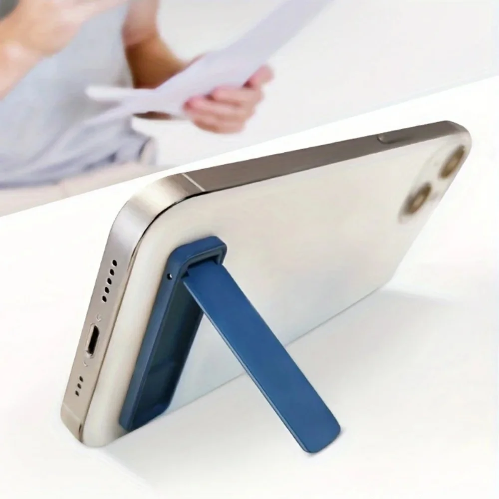 Mini Flip Alloy Phone Holder Ultra-thin Back Sticker Invisible Foldable Mobile Phone Bracket Portable Desktop Stand For Phones view 2