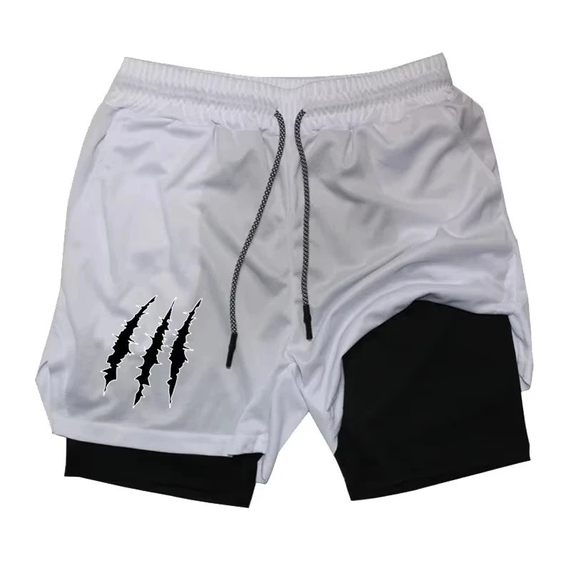 

raphic Print 2 in 1 Shorts for Men Summer Athletic Quick Dry Shorts Gym Workout Running Training Shorts