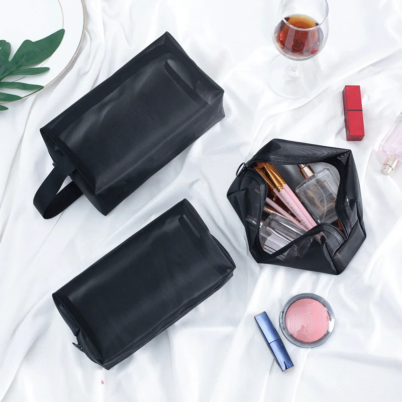 3 Arten transparente Nylon Kosmetik tasche klare Toiletten artikel Veranstalter Reiß verschluss Fall tragbare Make-up-Tasche für weibliche Reisetasche