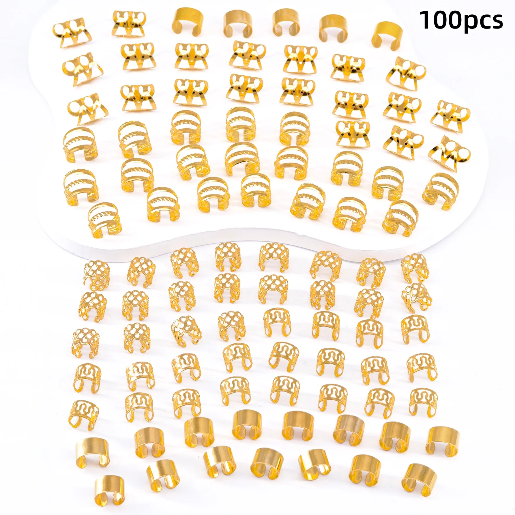 50/100PCS Legering Haar Sieraden voor Vlechten Dreadlock Accessoires Haar Manchetten Clips voor Vrouwen Mannen Haaraccessoires Vlecht decoratie - afbeelding 1