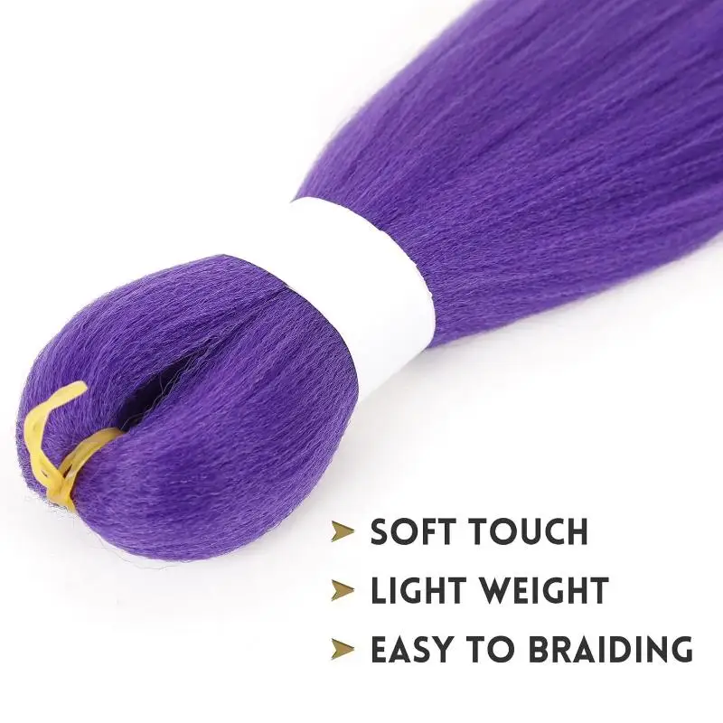 26inch Long Purple Braided KPOP Rumi Cosplay Wig Heat Resistant Synthetic Ponytail Braid Accessory