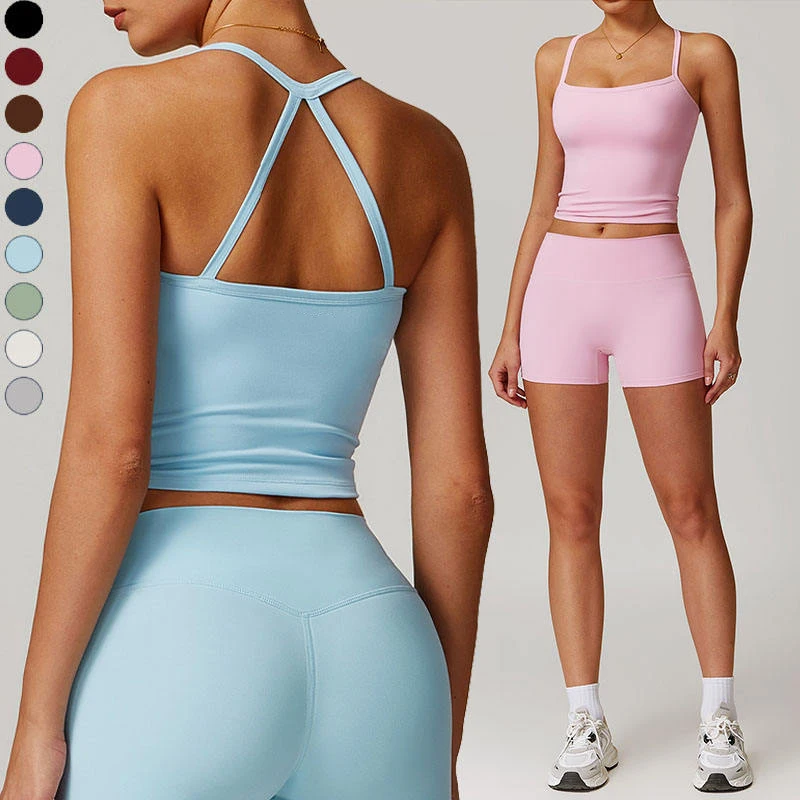 Women's Brushed Back Yoga Tank, Quick Dry Workout Vest with Back Support, Breathable Running Top for Gym & Outdoor image 6