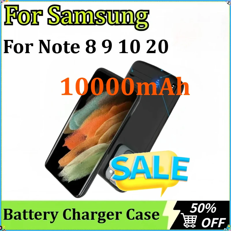 

For Samsung Note 8 9 10 20 Battery Charger Case Power Bank Portable Battery Cover Charging Power Bank High-Capacity 10000mAh