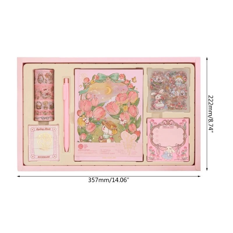 Набор книг для ручного учета, подарочная коробка для девочек с красивыми узорами, журнал с магнитной застежкой B6, наклейки для
