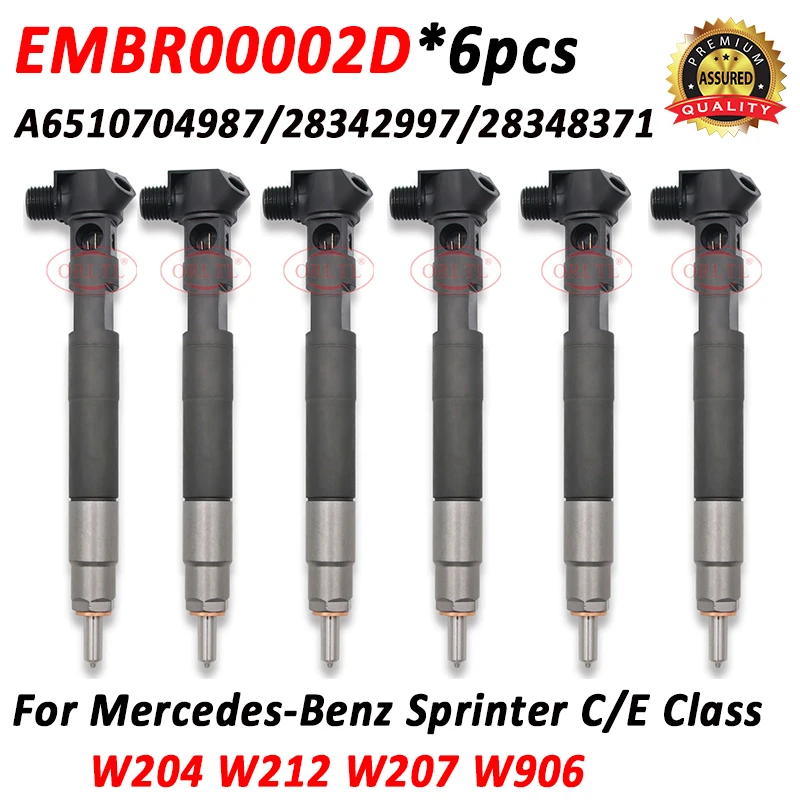 

6шт ORLTL A 6510704987 Форсунка дизельного топлива EMBR00002D 28342997 28348371 Для Mercedes Benz C E Class W204 W212 W207 W906