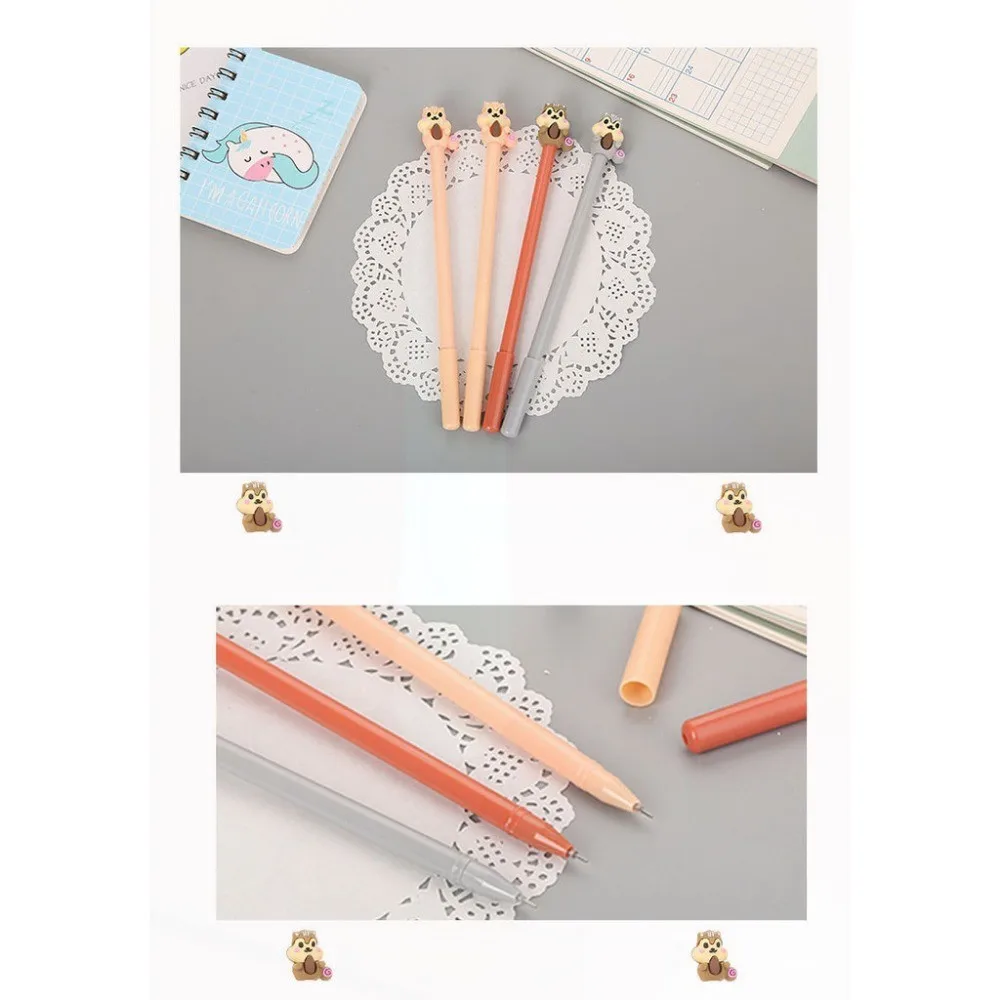 48 Pcs Cartoon Squirrel Gel Pens Set Smooth Writing Correction School Supplies Office Stationery