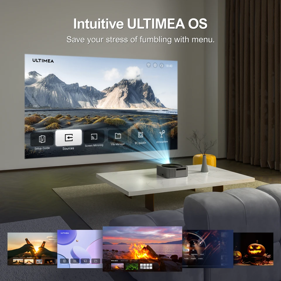 ULTIMEA Apollo P40 Native 1080P Full HD Projector, 4K Support