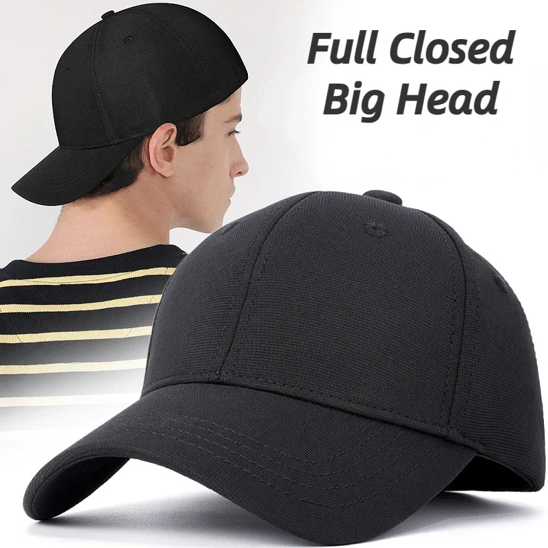 Full Closed Fashion Brand XXL Size Big Head Plus Men Women Baseball Cap Summer Back Seal Stretchable Trucker Sports Hat Hip Hop