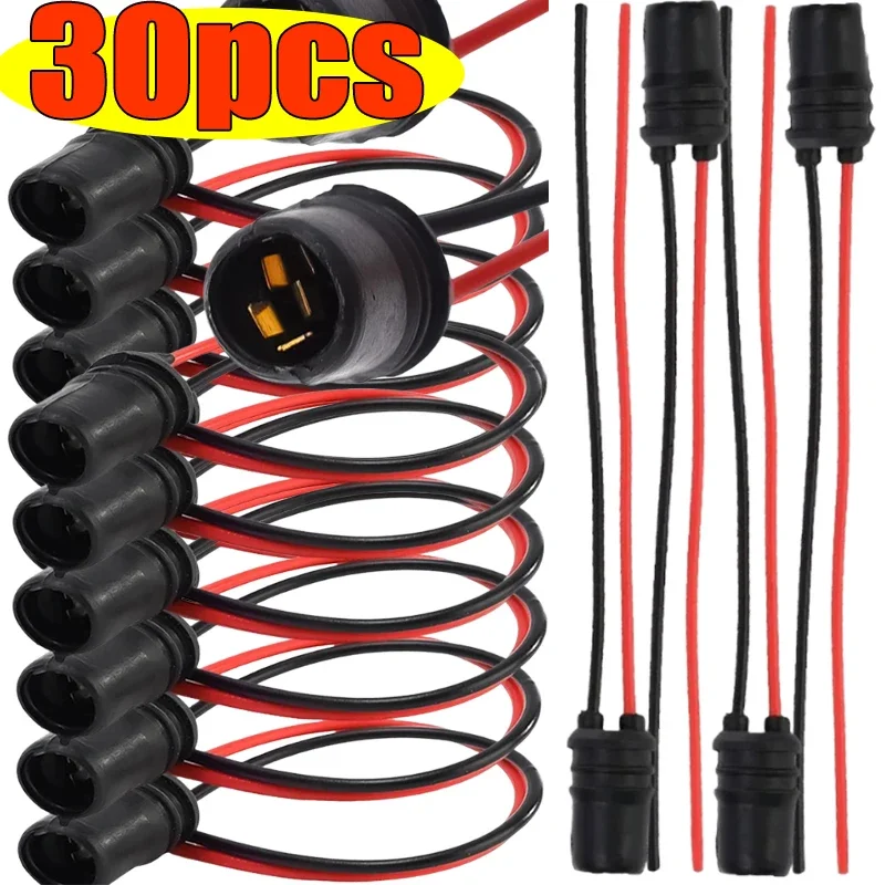 

4-30pcs T10 W5W 147 Socket Marker Instrument Lights Holder DC 12V Connector Wire Bulb Replacement Soft Rubber Harness Car Parts