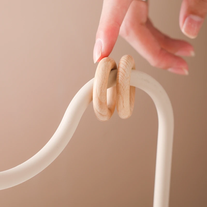 Anillo de madera de silicona suave para bebé, juguete mordedor para dentición infantil, accesorios para Madre y niño, fotografía para recién nacido