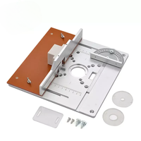 Aluminium Router Table Insert Plate Electric Wood Milling Flip Board with Miter Gauge Guide Set Table Saw Woodworking Workbench