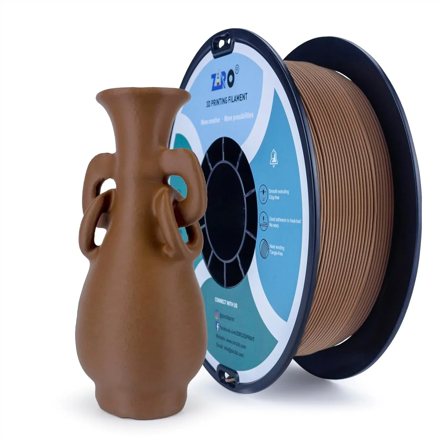 

Matte PLA Filament 1.75mm, High Toughness 3D Printer Filament, Dimensional Accuracy +/- 0.03mm, Chocolate