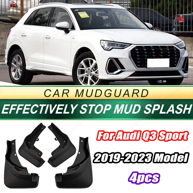 For Audi Q3 Sport 2019-2023 Model 4PCS Front Rear Mud Flaps Splash Guards Fender Mudguards Auto Accessories