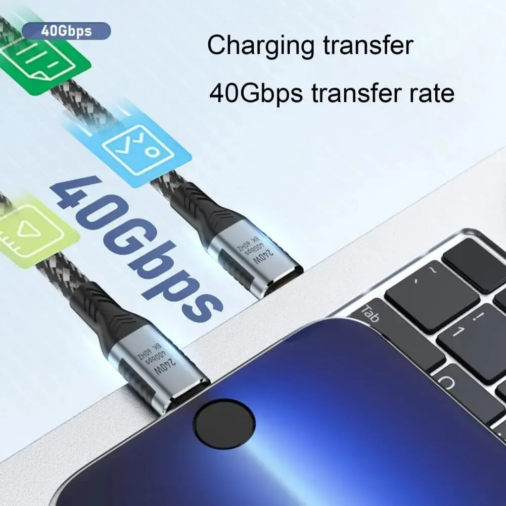 كابل بيانات USB 4.0 متعدد الوظائف من النوع C ، خط شحن سريع ، 40Gbps ، سرعة عالية ، 8K ، 60Hz ، فيديو عالي الدقة ، 240 واط