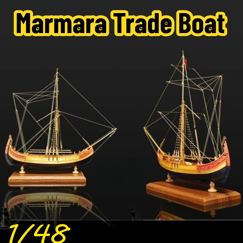 

1/48 турецкая торговая лодка Marmara, деревянная модель корабля, комплект DIY, ручная сборка, модель корабля для океана, игрушка-лодка для взрослых