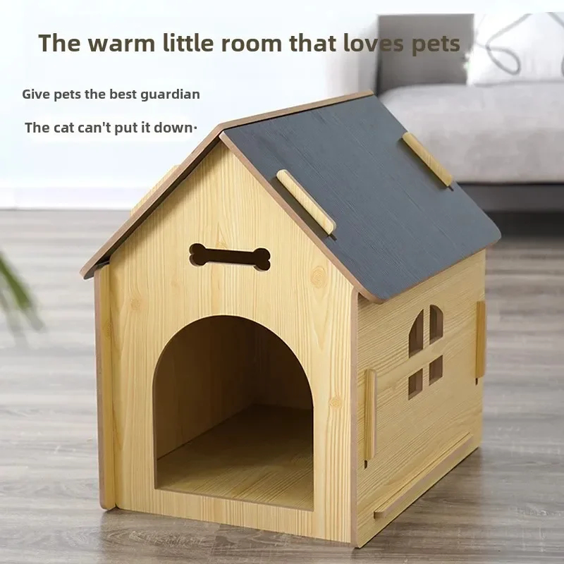 Wholesale new spot detachable wooden dog house cat house pet with window dog house chalet indoor outdoor pass