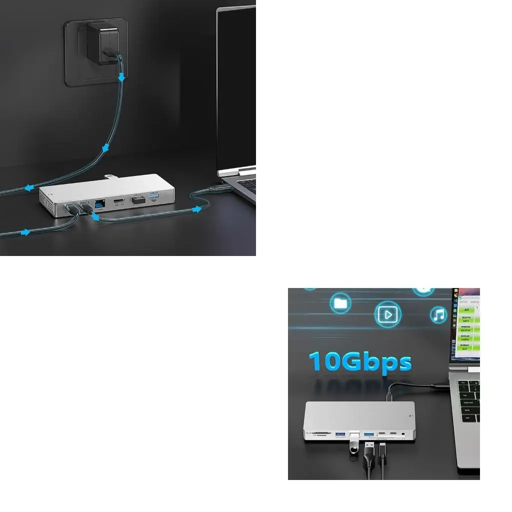 R53C 14 In 1 USB C Hubs With HDTV 4K 60Hz Ethernet Port 100WPD Charging For Laptop