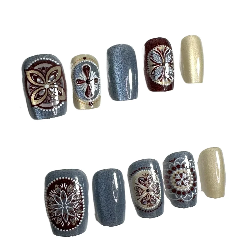 

~Bohemian cat's eye wearing nail patch handmade manicure fake nail 3066 #