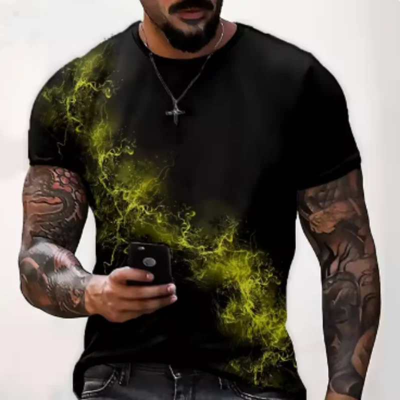 

2024 Hot summer Men's Casual Daily Top Street Fashion T-shirt Comfortable Street Quick Drying Loose Short Sleeved T-shirt