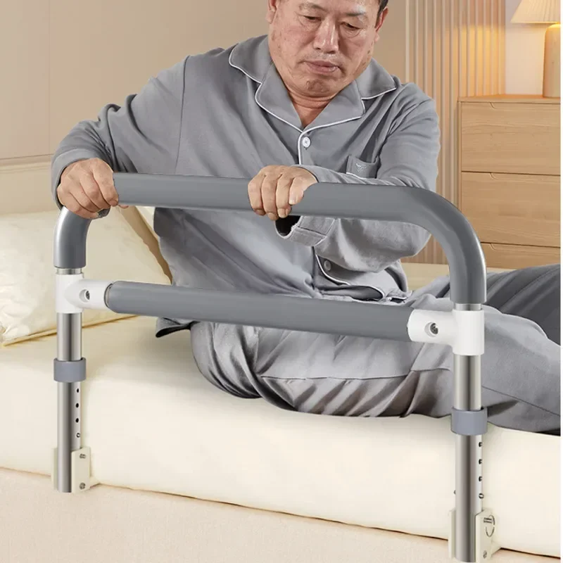 Elderly Bedside Assist Foldable Handrail Anti-Fall Bed Grip Four-Level Adjustable Barrier Convenient Safety Support