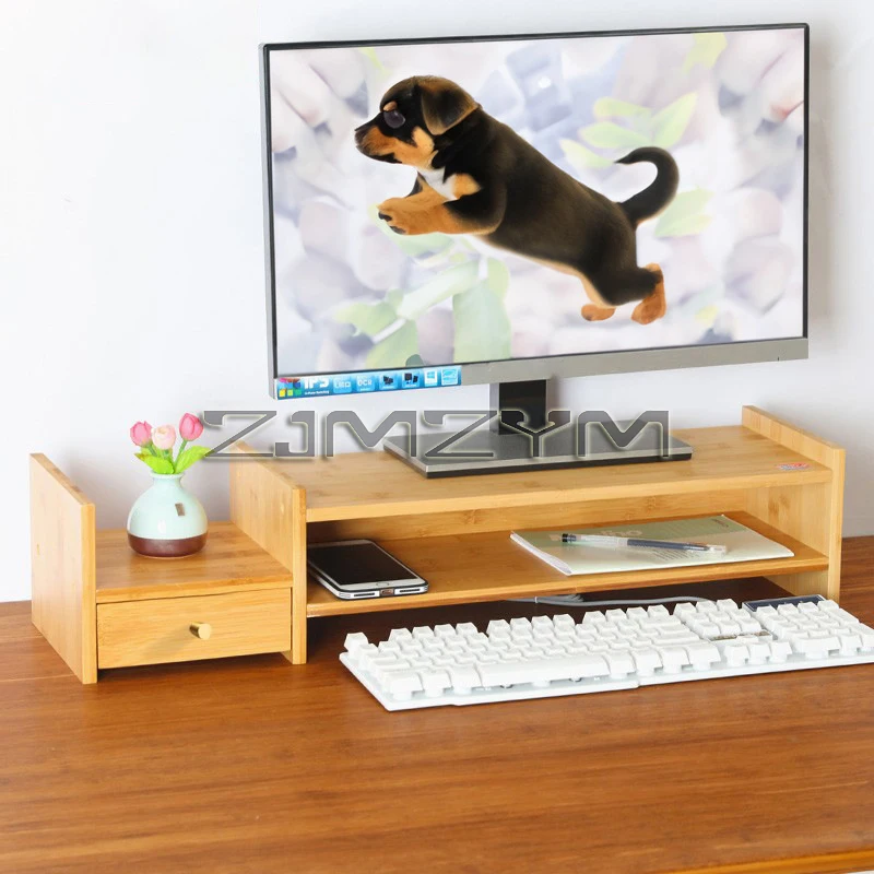 Desktop Computer Monitor Elevation Stand Office Desk Storage Box Platform Screen Holder Home Organization Supplies