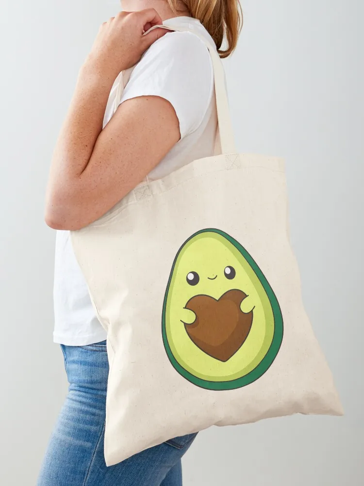

Avocado with heart stone Tote Bag tote bag screen Fabric bag Reusable bags