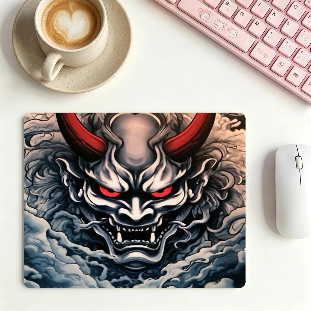 Japanese Hannya Demon Mask Cloud Pattern mousepad large size keyboard  laptop office desktop bedroom learning table mat