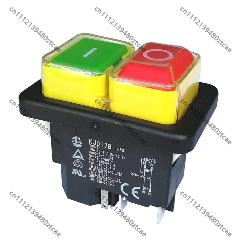 5Pins KJD17B Waterproof Electromagnetic Pushbutton16A Industrial Maintenance Control Switch for Mechanical Equipment Accessories