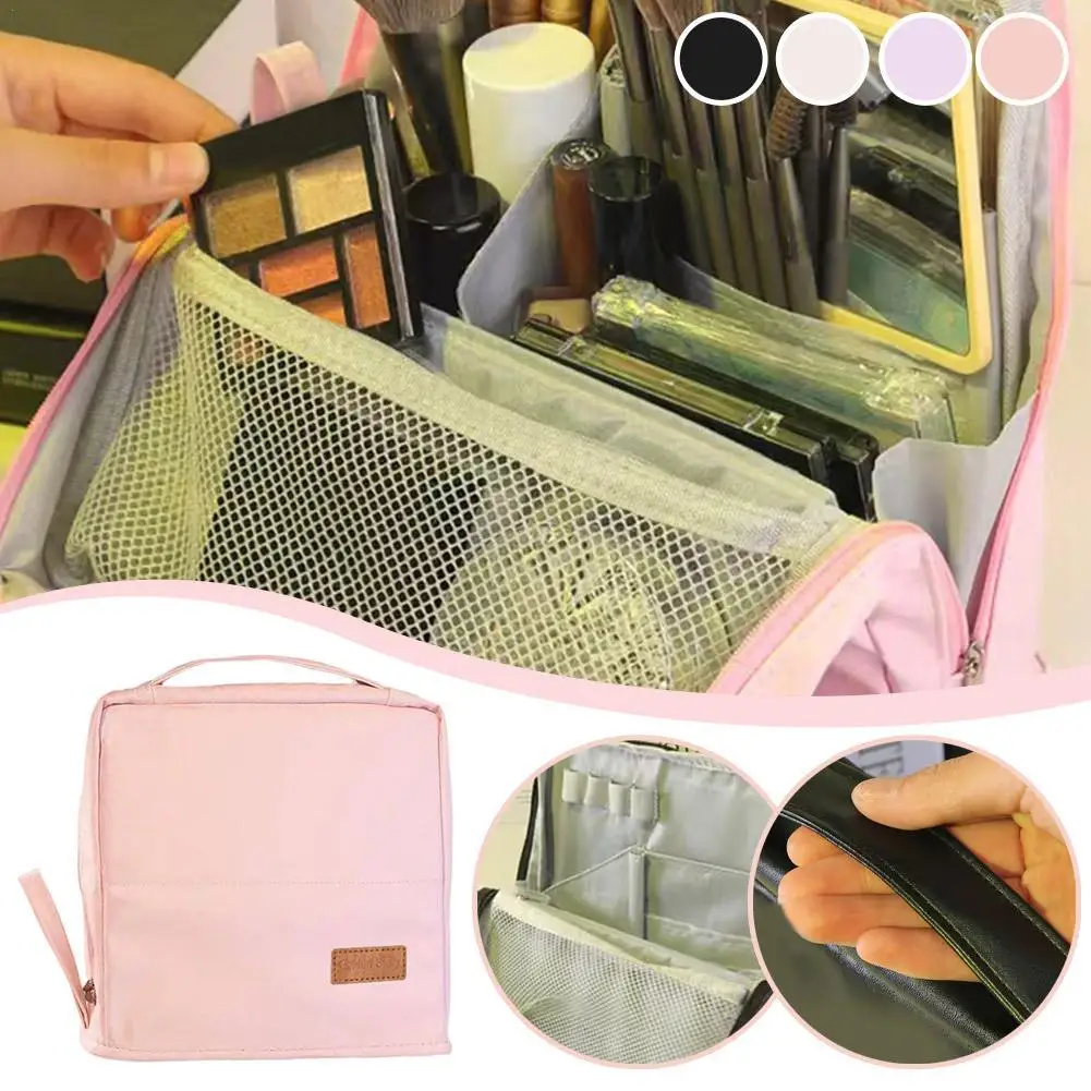 

Multi-layer Solid color Large capacity bag Multi-functional Storage bag Portable Cosmetic Storage Pouch Travel Toiletry Bag