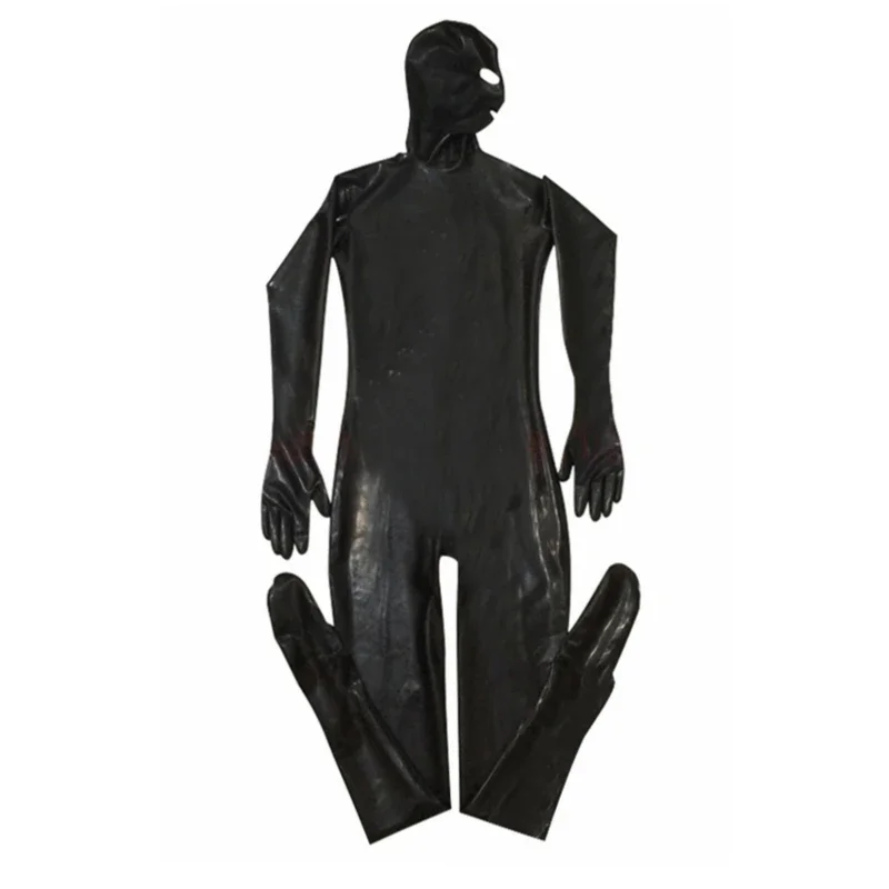 Erotische Turnpakje Homo Sexy Fetish Latex Nachtclub Catsuit PVC Kostuums Gevangene Cosplay Pak Zwart Lederen Jumpsuit