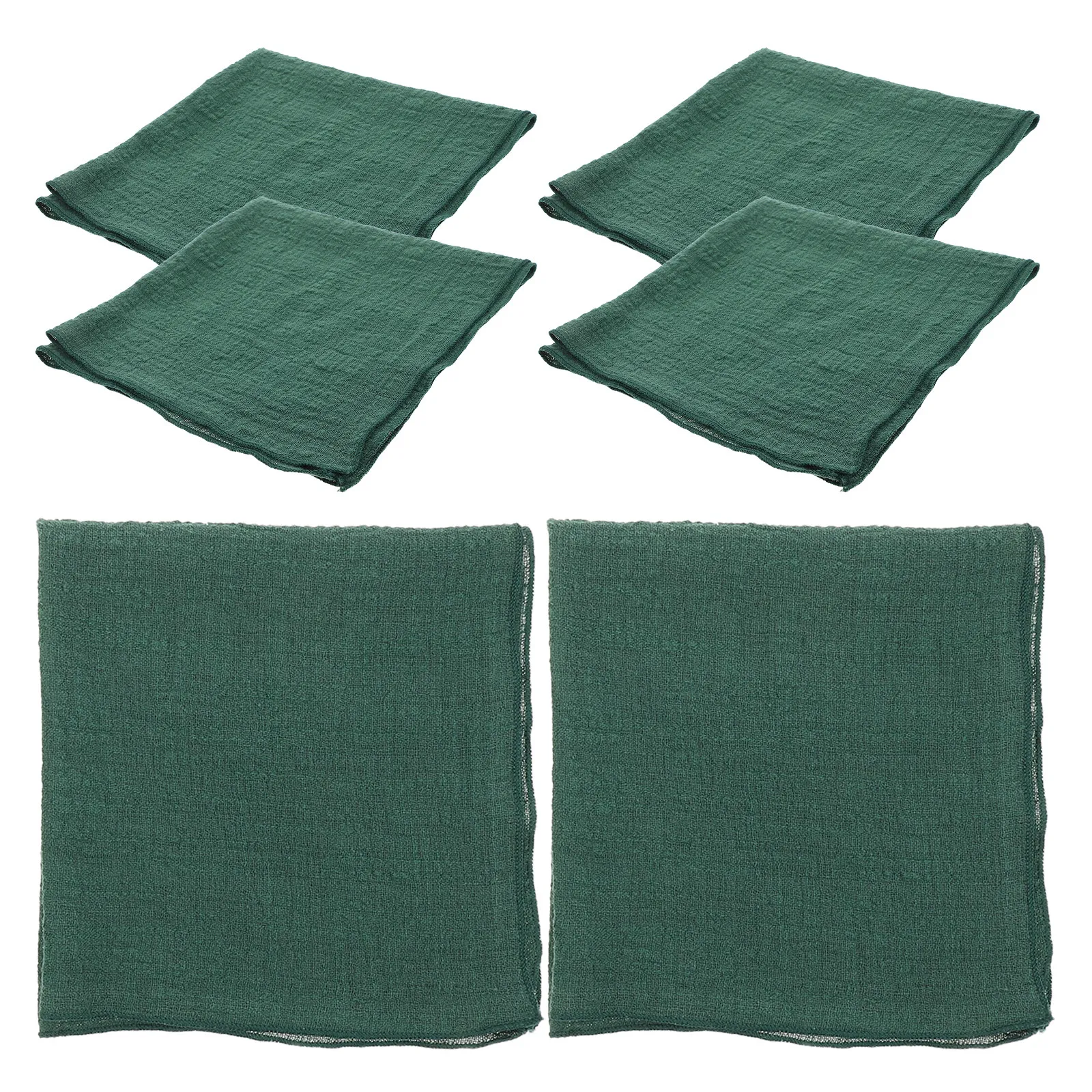 6Pcs Green Cotton Washable Cloth Napkins Square Reusable Table Napkins for Dinner Party Kitchen Decorative Serviettes 8x8 Inch