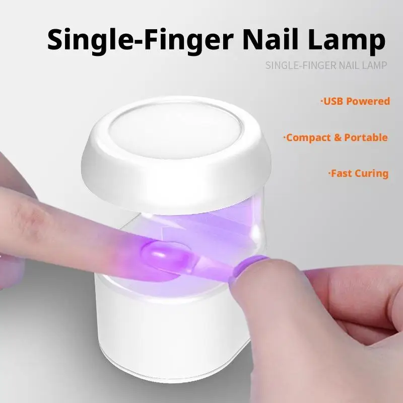 Small Portable Mini Nail Lamp High-Power Fast Drying Light Therapy Lamp No Blackhand Nail Polish Glue Fixing Violet Light UV LED
